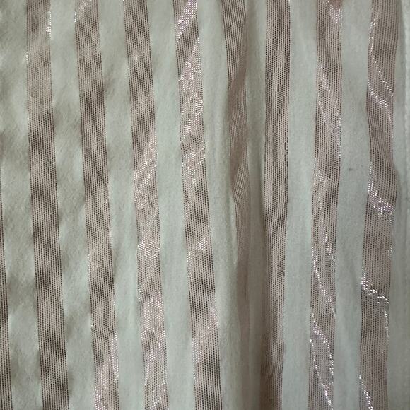 Victoria's Secret Sleep Shirt Womens SMALL Pink Metallic Striped Long Sleeve - Picture 6 of 12